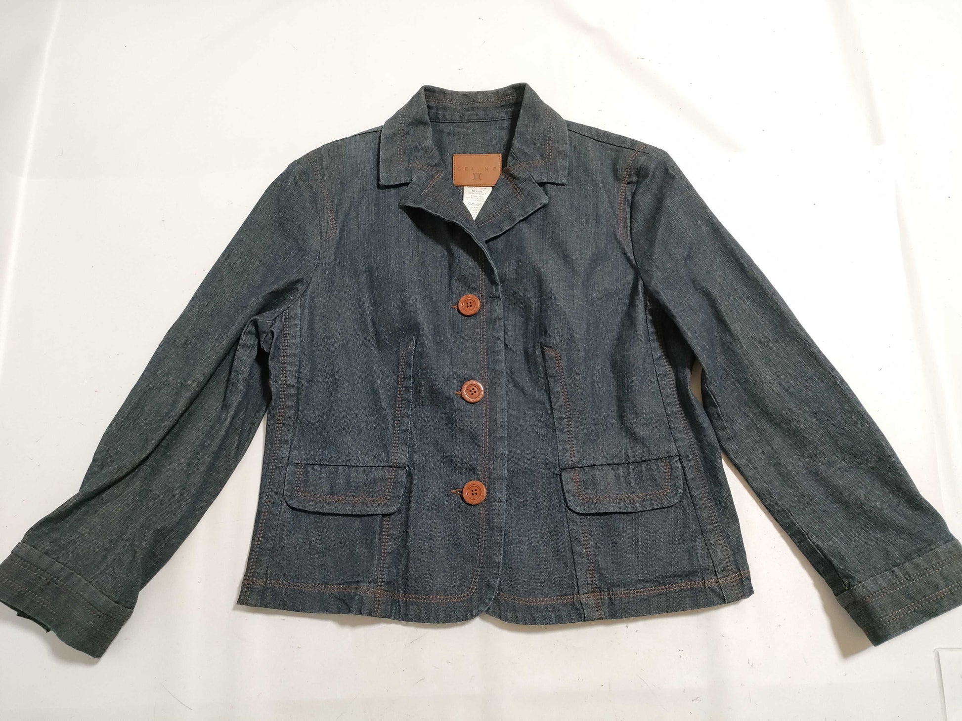 CELINE Denim Jacket Logo Button Jacket