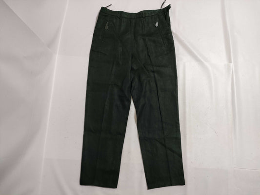 HERMES Leather Zip Hermes Linen Pants Pants