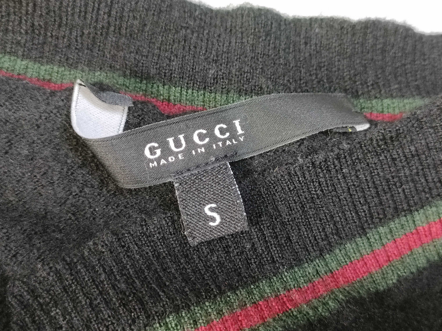 GUCCI Sherry Line Gucci Knit Black Red Green Top