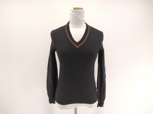 GUCCI Sherry Line Gucci Knit Black Red Green Top