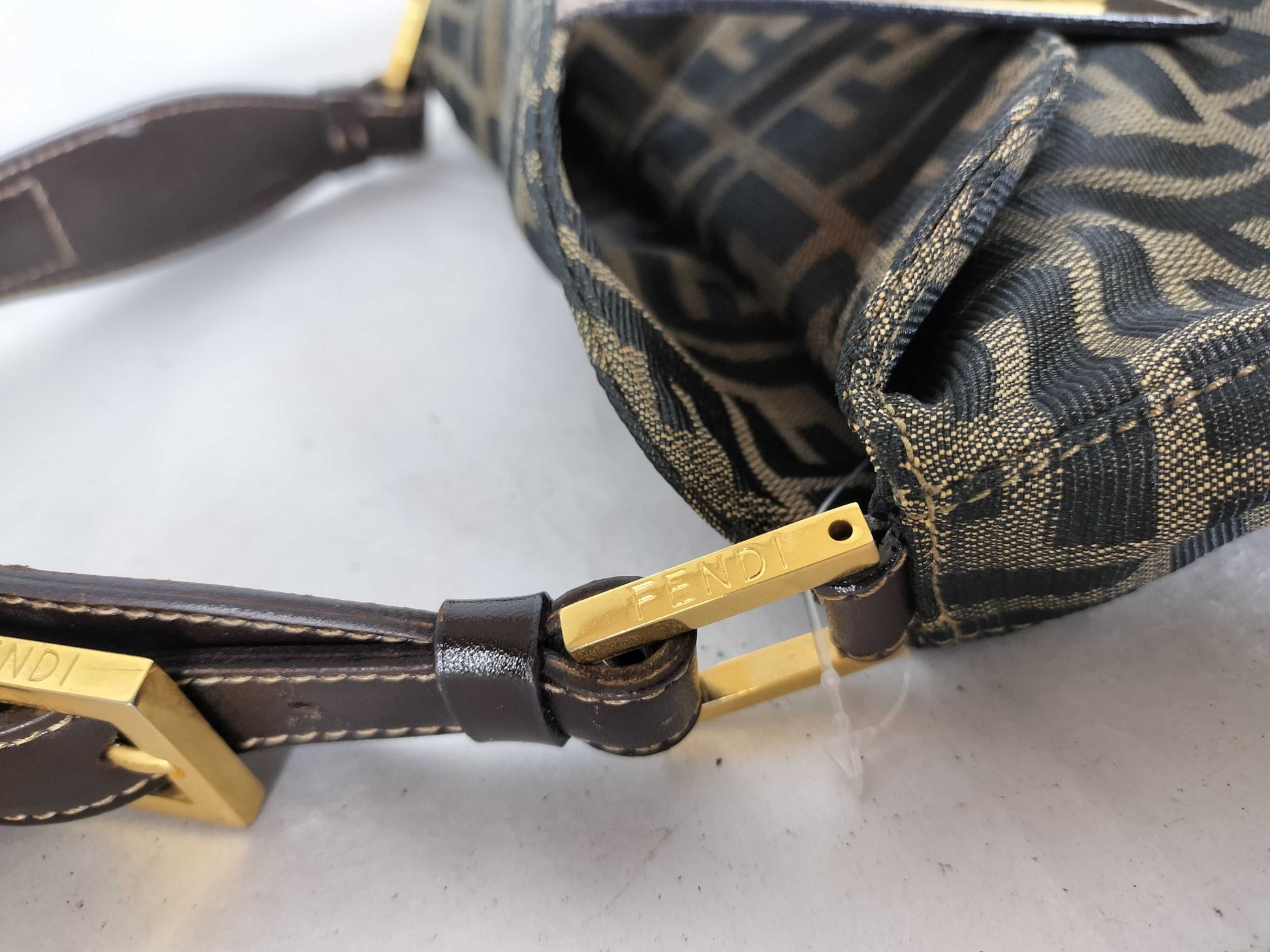 FENDI Zucca Fendi Zucca Mamma Bucket Brown Shoulder Bag