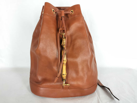 GUCCI Bamboo Gucci Bamboo Drawstring Rucksack Brown Rucksack