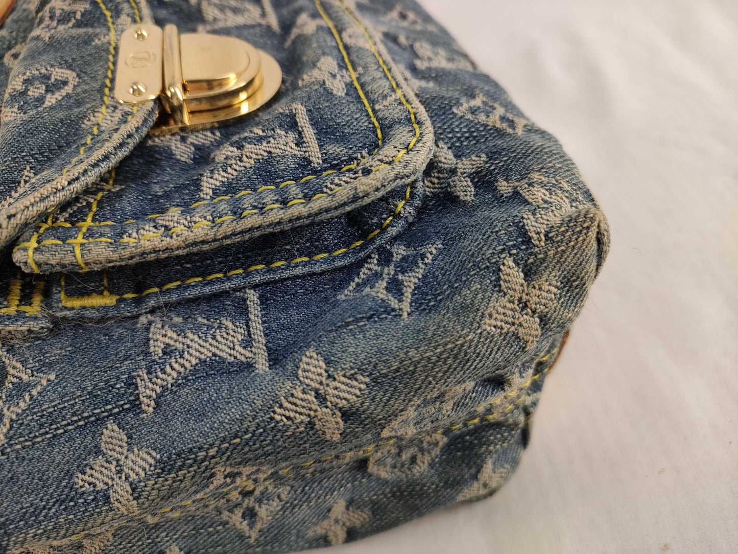 LOUIS VUITTON Monogram Denim LOUIS VUITTON M95049 Monogram Denim Buggy PM 2Way Bag Handbag