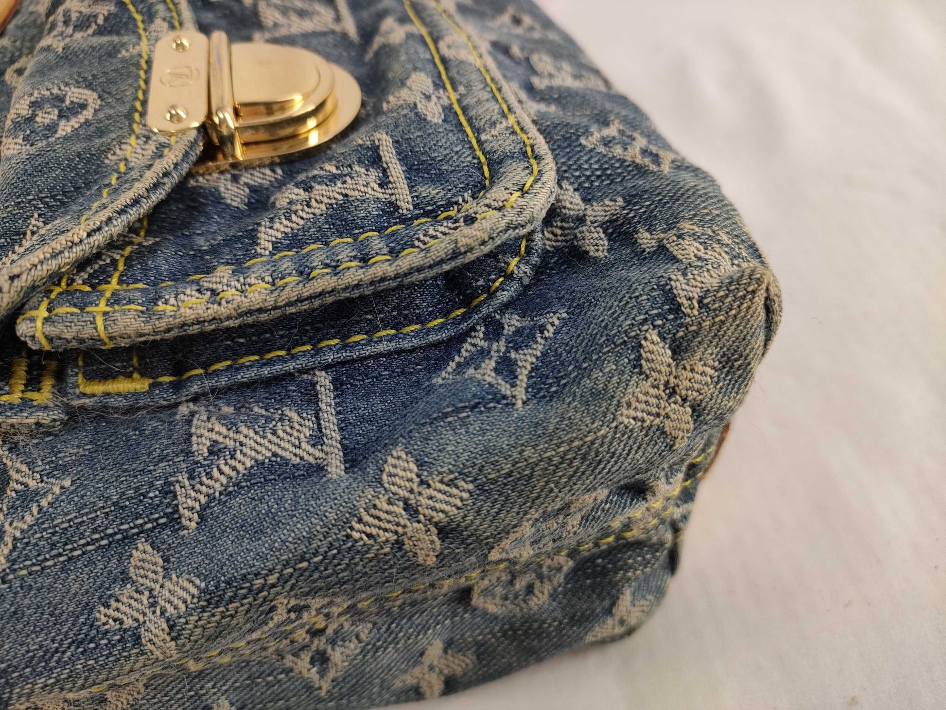 LOUIS VUITTON Monogram Denim LOUIS VUITTON M95049 Monogram Denim Buggy PM 2Way Bag Handbag