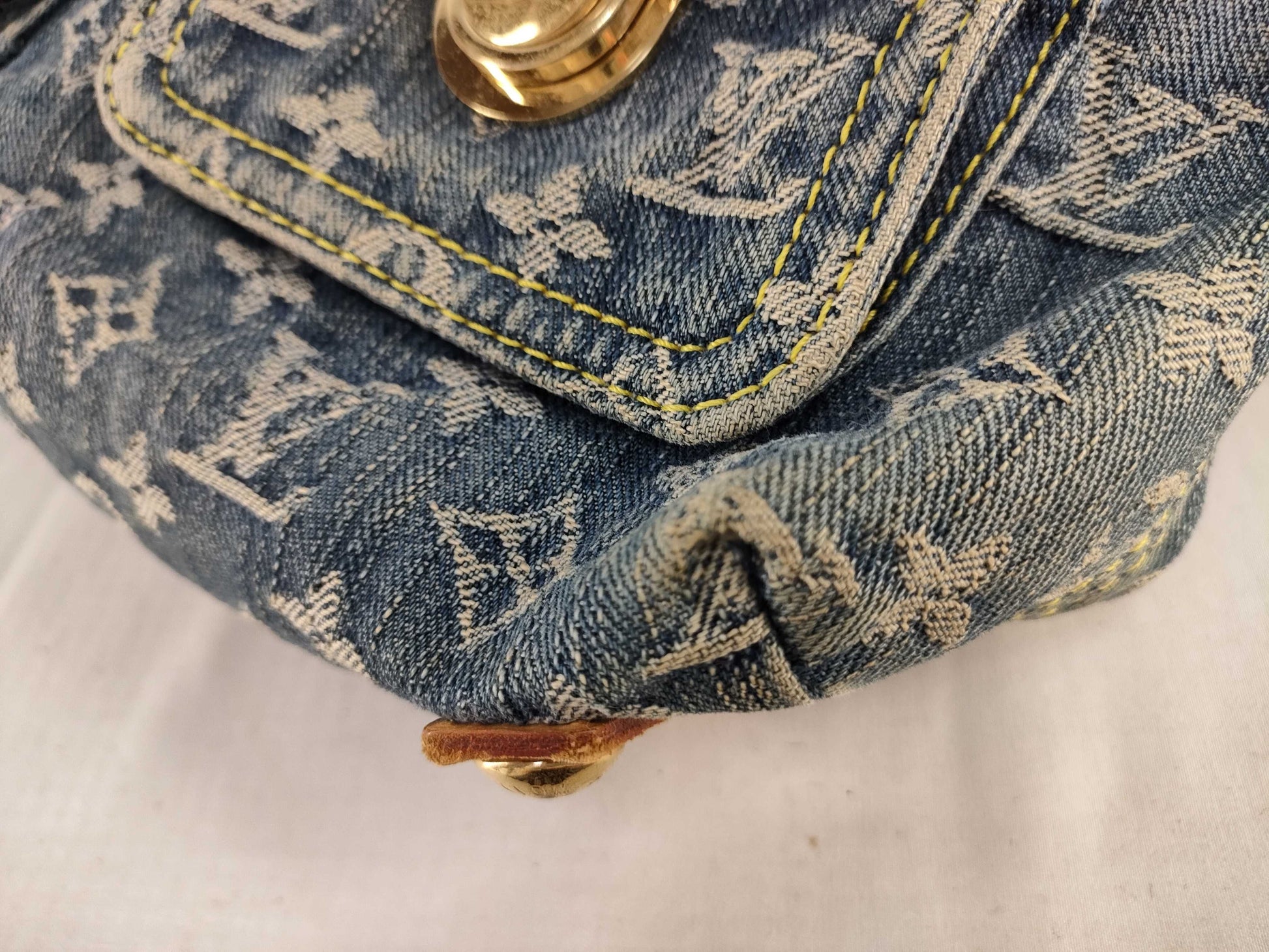 LOUIS VUITTON Monogram Denim LOUIS VUITTON M95049 Monogram Denim Buggy PM 2Way Bag Handbag