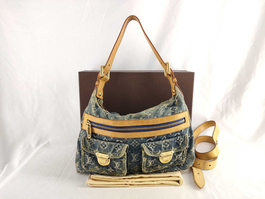 LOUIS VUITTON Monogram Denim LOUIS VUITTON M95049 Monogram Denim Buggy PM 2Way Bag Handbag
