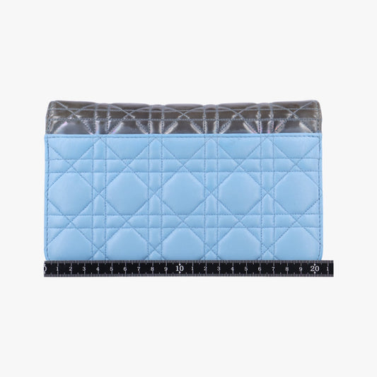 Dior Cannage New Rock Blue x Multicolored Lambskin x Patent Leather Shoulder Bag 12-MA-0185