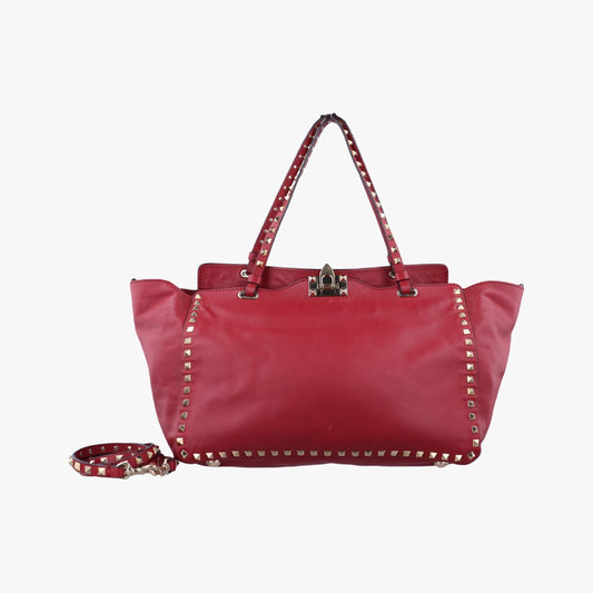VALENTINO Rockstud Red Leather Shoulder Bag BS-F970BOL3