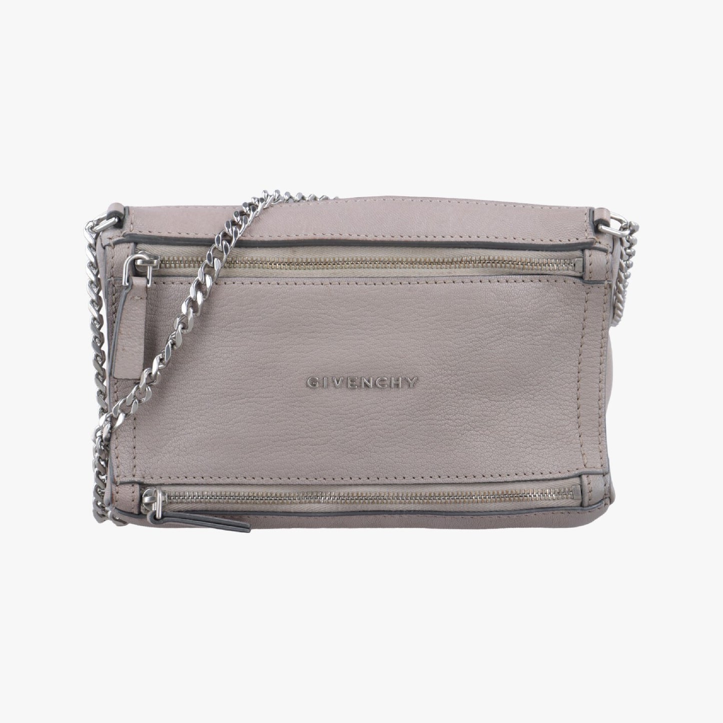 GIVENCHY Pandora Grey Leather EF E 0186 Shoulder Bag
