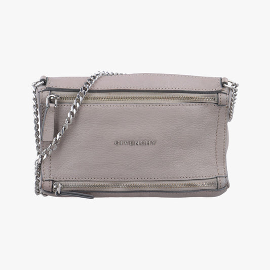 GIVENCHY Pandora Grey Leather EF E 0186 Shoulder Bag