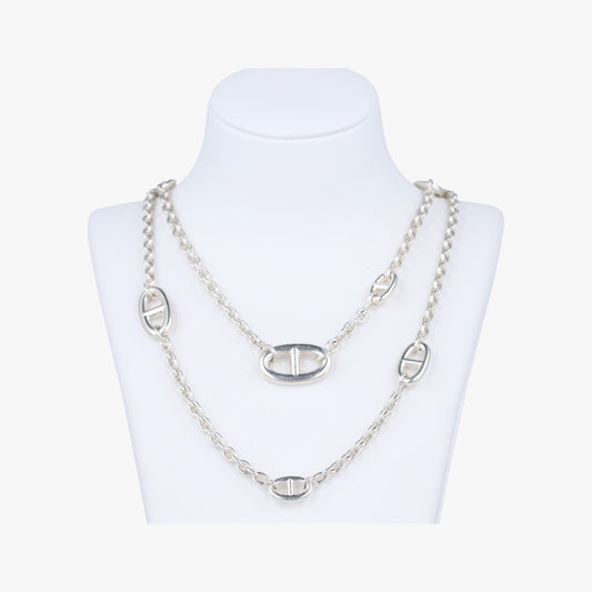 HERMES Farandor Schone Dunkle Argente Silver Ag92518C127218 Necklace