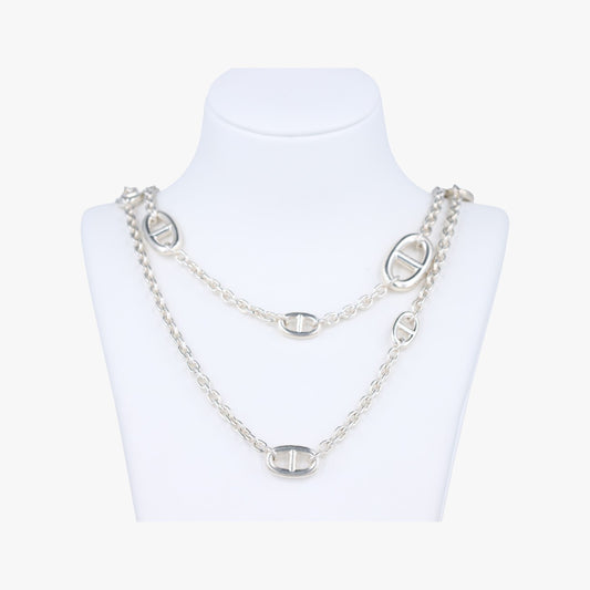 HERMES Farandor Schone Dunkle Argente Silver Ag92518C127218 Necklace
