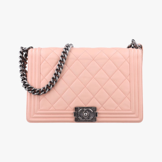 CHANEL Boy Chanel Pink Leather A9226919322214 Shoulder Bag
