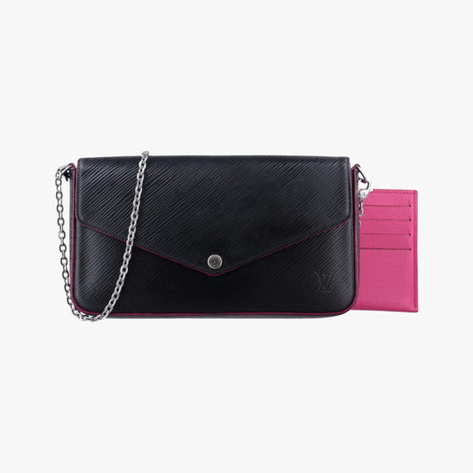 LOUIS VUITTON Pochette Felice Noir x Pink Epi M64579NZ2108 Shoulder Bag