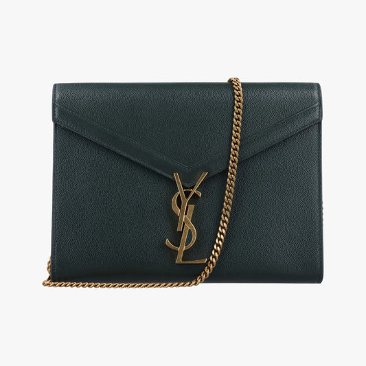 Yves Saint Laurent Cassandra Green Leather Shoulder Bag 582334 CBL582334.0319
