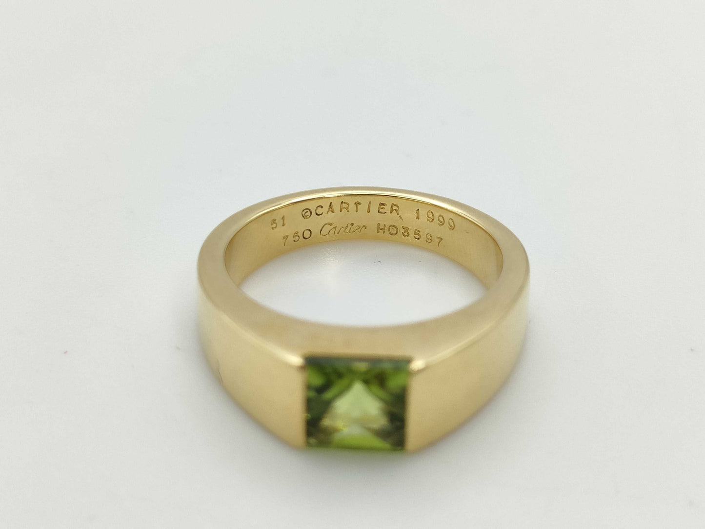 Cartier Tank #51 Colored Stone YG 750 8.5g Ring