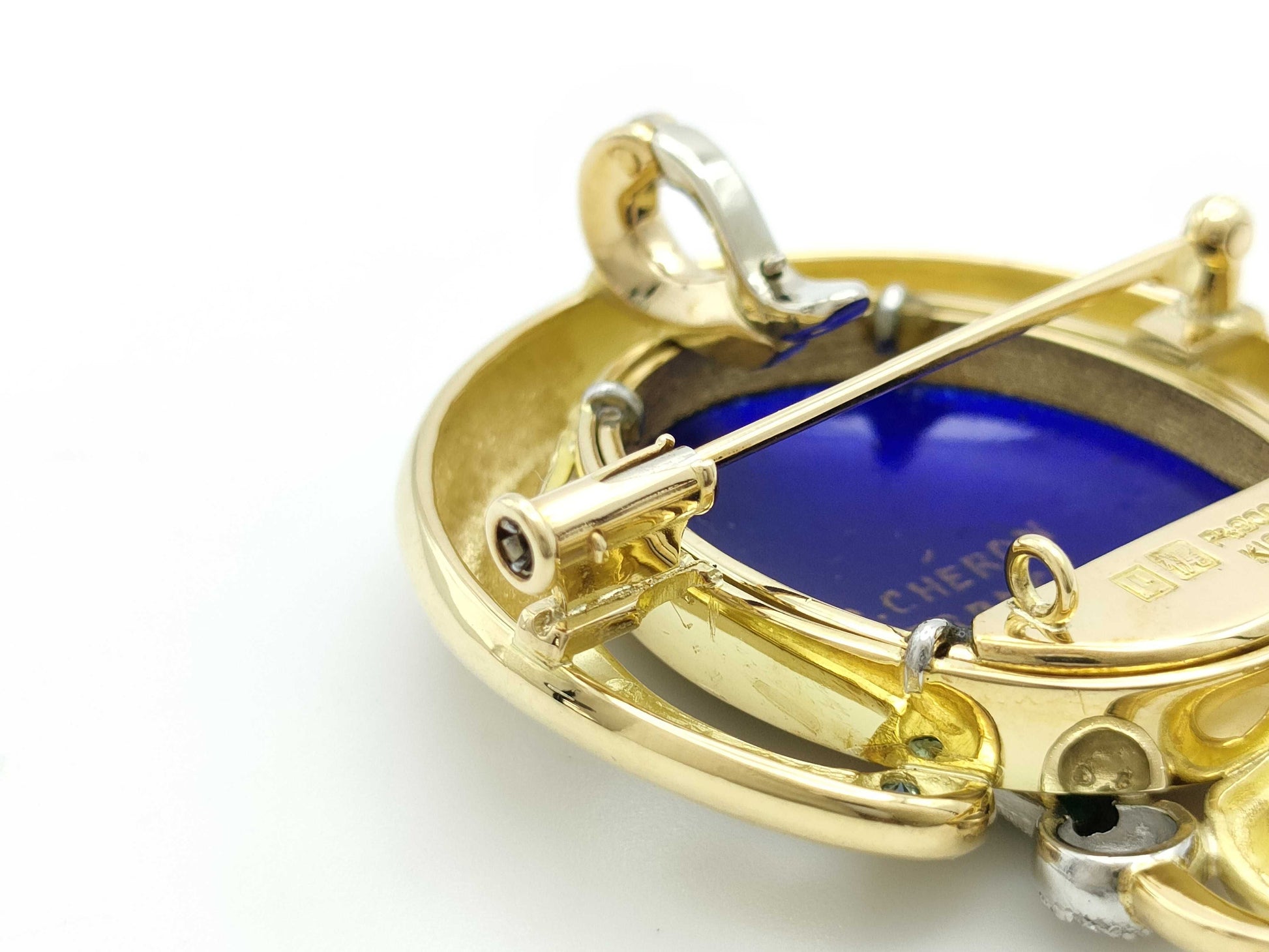 Mitsuo Kaji Emmy Colored Stone Diamond K18/Pt900 24.8g Brooch