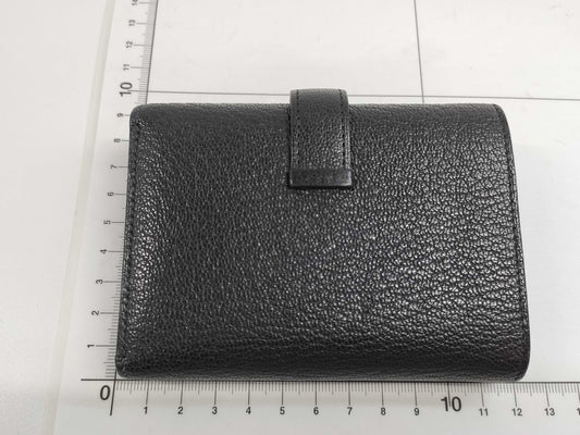 HERMES Bearn Combination Chevre Black GP B Stamped Wallet