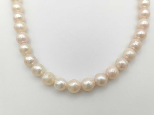 Pearl diameter approximately 9.0-9.5mm, Sterling Silver, 52.1g, Necklace