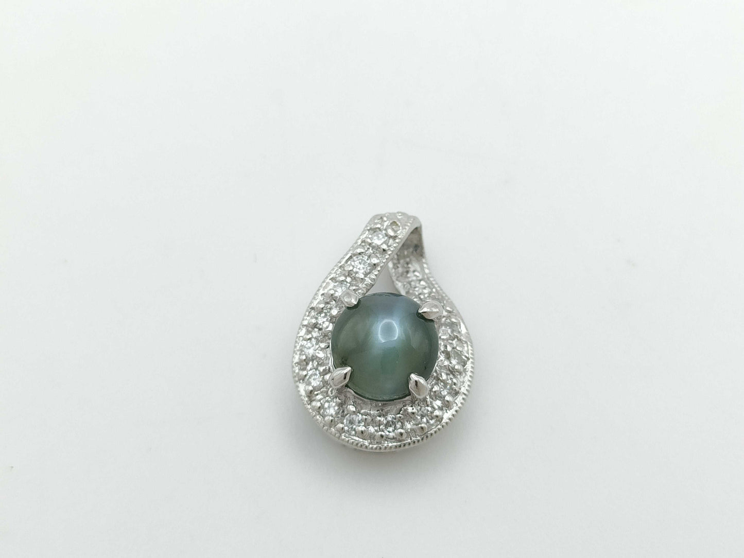 Alexandrite Cat's Eye 1.218ct D0.10ct PT900 1.9g Pendant Top