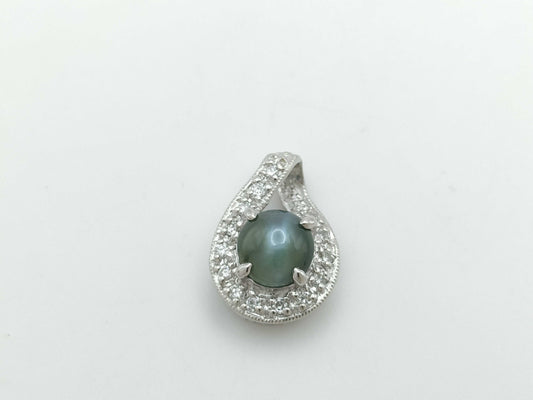 Alexandrite Cat's Eye 1.218ct D0.10ct PT900 1.9g Pendant Top