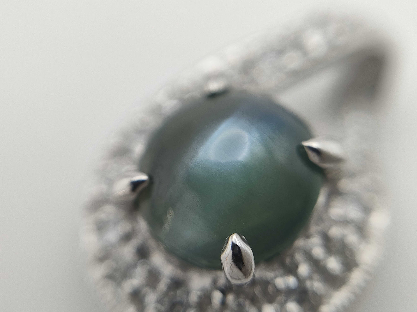 Alexandrite Cat's Eye 1.218ct D0.10ct PT900 1.9g Pendant Top