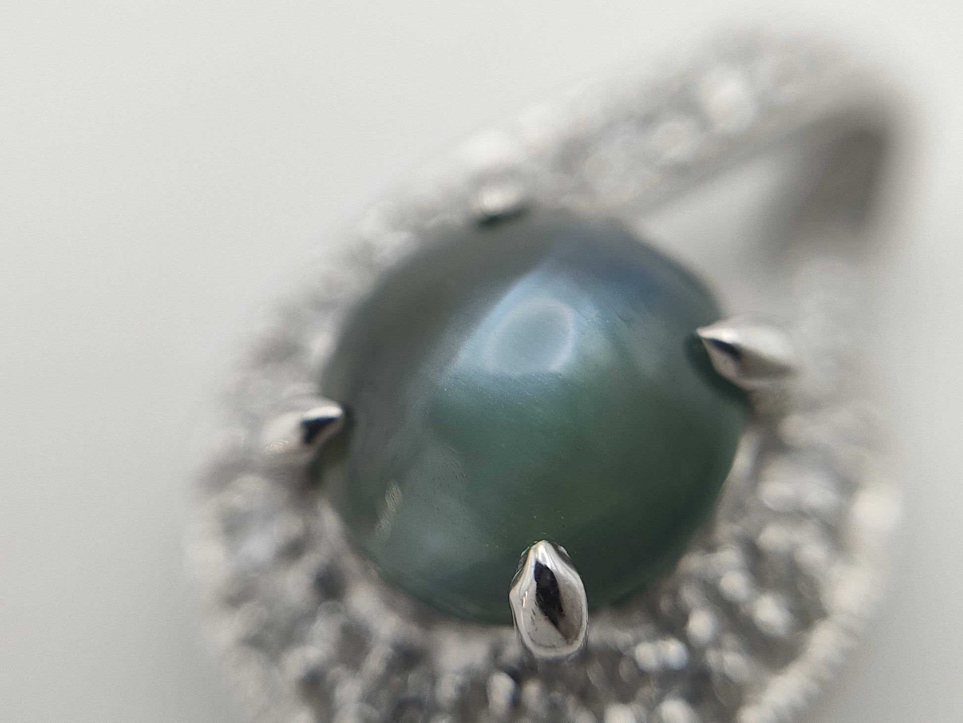 Alexandrite Cat's Eye 1.218ct D0.10ct PT900 1.9g Pendant Top