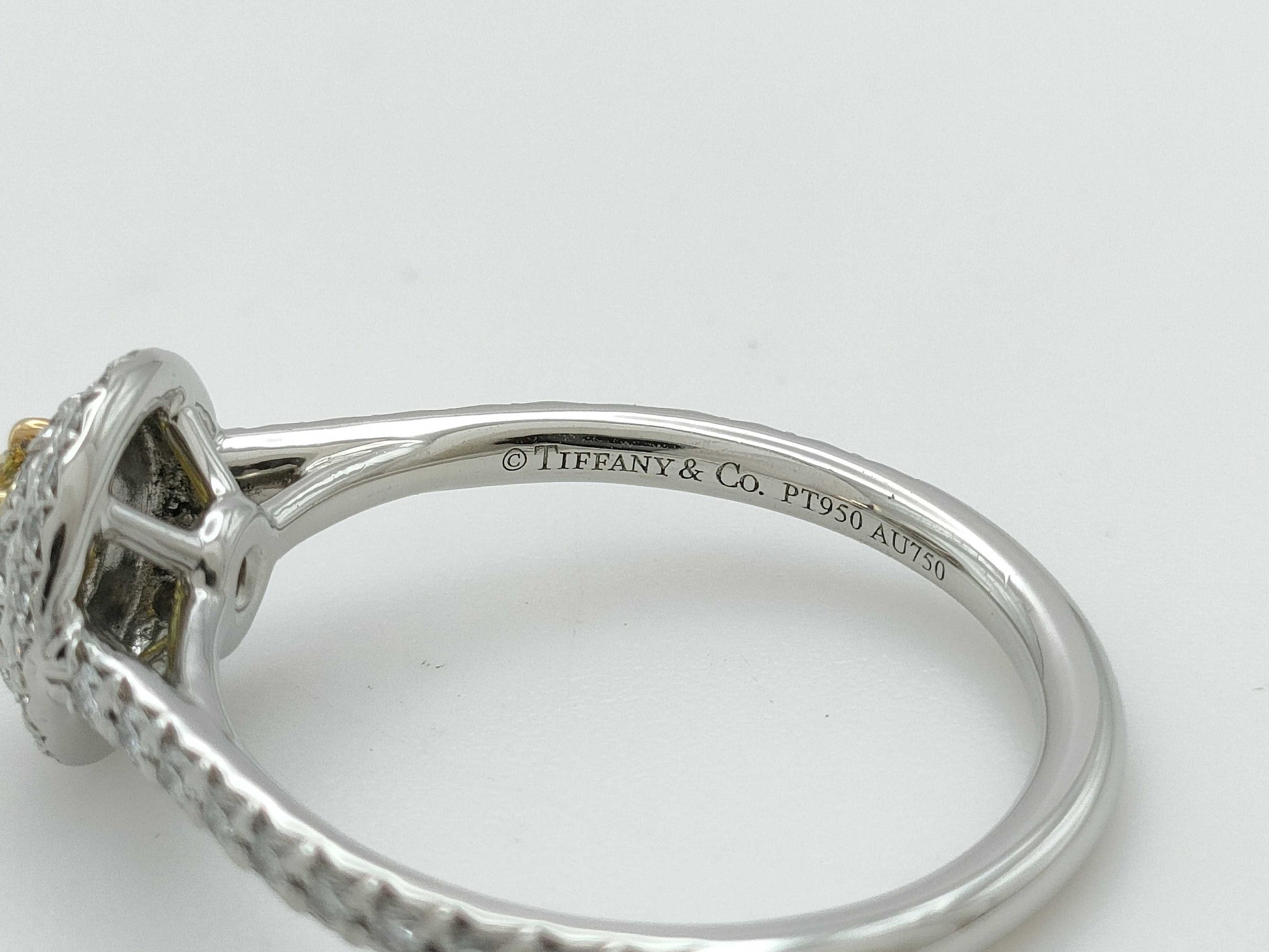 Tiffany&Co. Sorest YD0.25ct Melee Diamond PT950/Au750 3.8g Ring