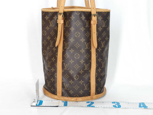 LOUIS VUITTON Monogram Louis Vuitton M42236 Bucket L Bucket GM Tote Bag with Pouch