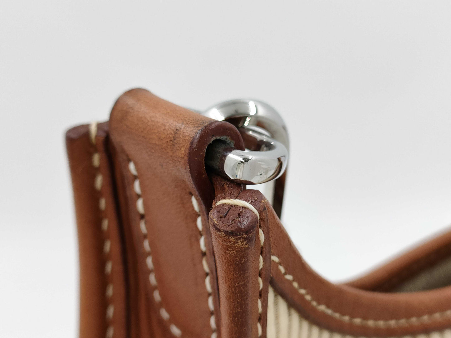 HERMES Evelyn PM □E Clinolane Stripe x Brown x Gold Shoulder Bag