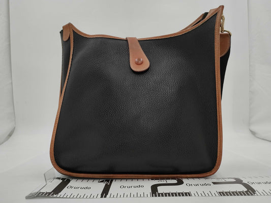 HERMES Evelyn GM Black x Brown x Gold Shoulder Bag