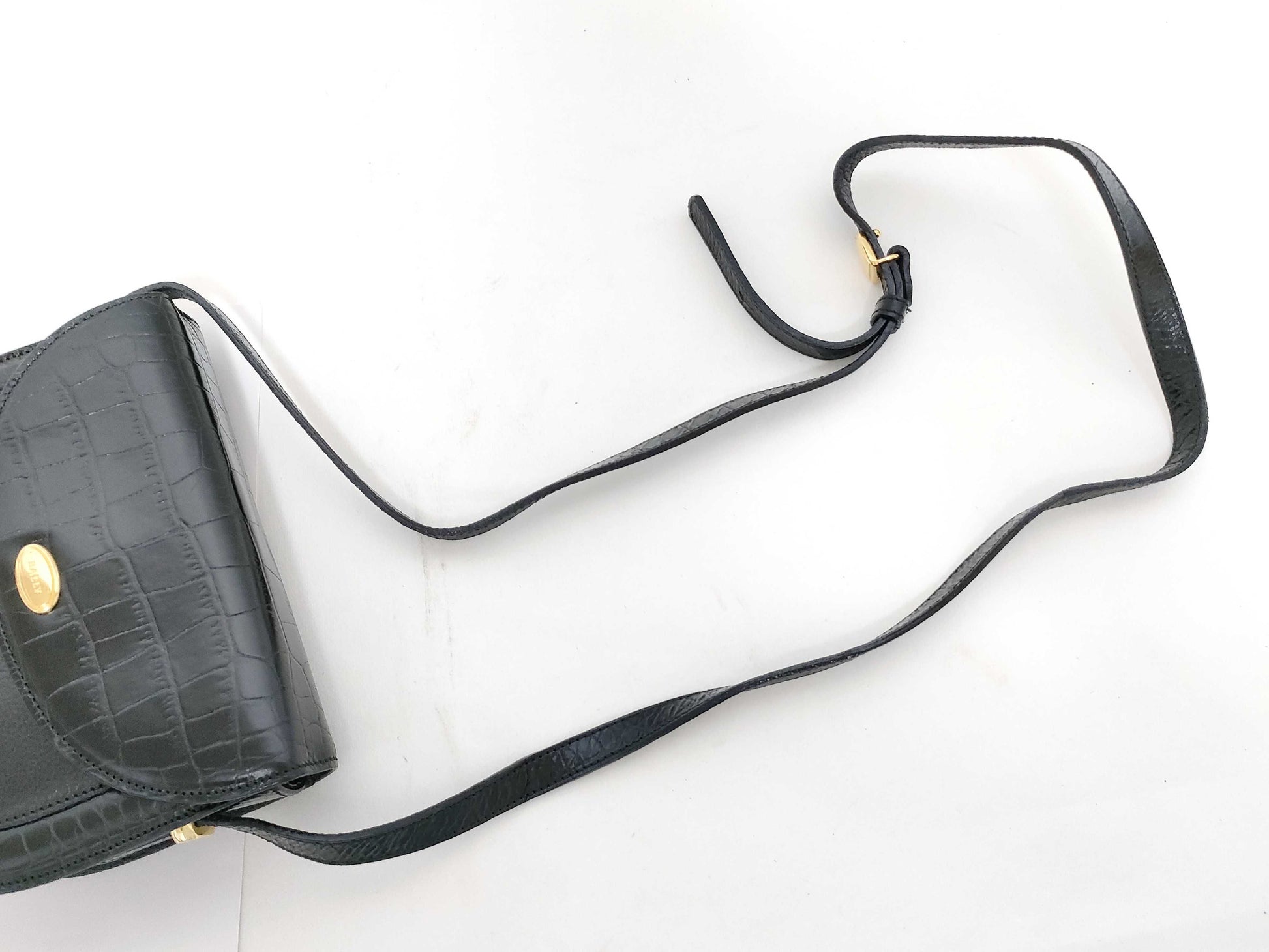 BALLY BALLY Shoulder Bag Leather Black Gold Fittings Shoulder Bag