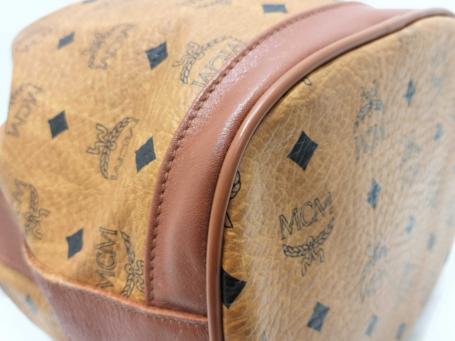 MCM Drawstring Shoulder Brown All-Over Shoulder Bag