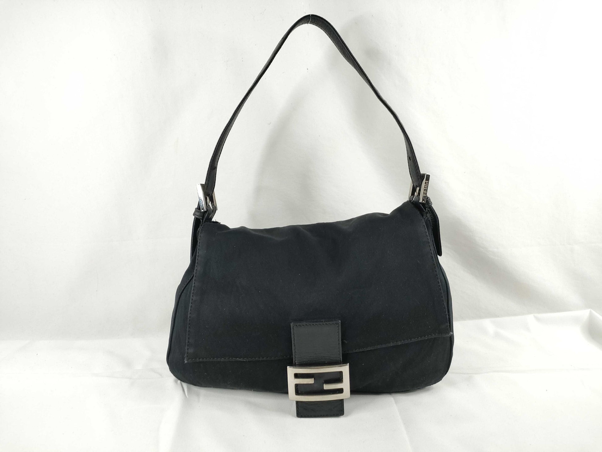 FENDI Mamma FENDI Nylon Mamma Bucket Shoulder Bag Black W28cm Sticky Shoulder Bag