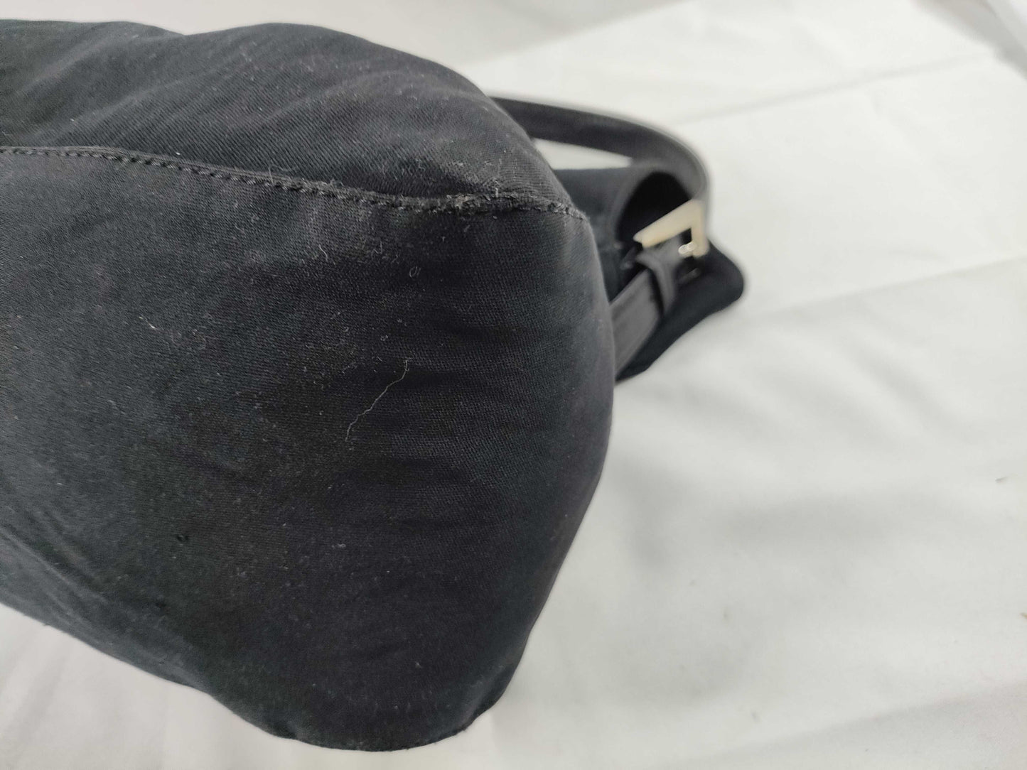 FENDI Mamma FENDI Nylon Mamma Bucket Shoulder Bag Black W28cm Sticky Shoulder Bag