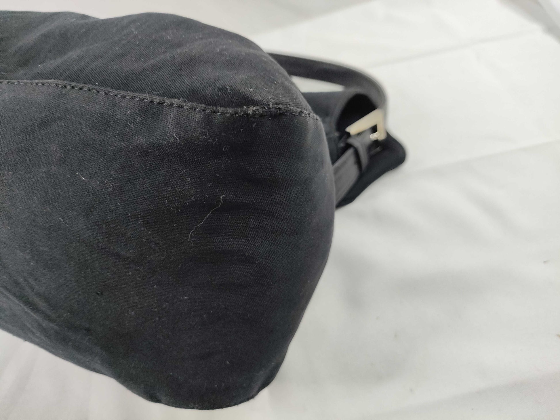 FENDI Mamma FENDI Nylon Mamma Bucket Shoulder Bag Black W28cm Sticky Shoulder Bag