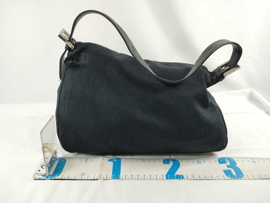 FENDI Mamma FENDI Nylon Mamma Bucket Shoulder Bag Black W28cm Sticky Shoulder Bag