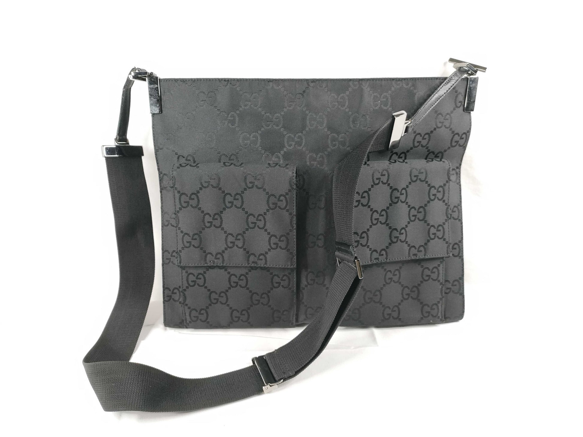 GUCCI GUCCI GG Nylon Shoulder Bag Black W32cm Shoulder Bag