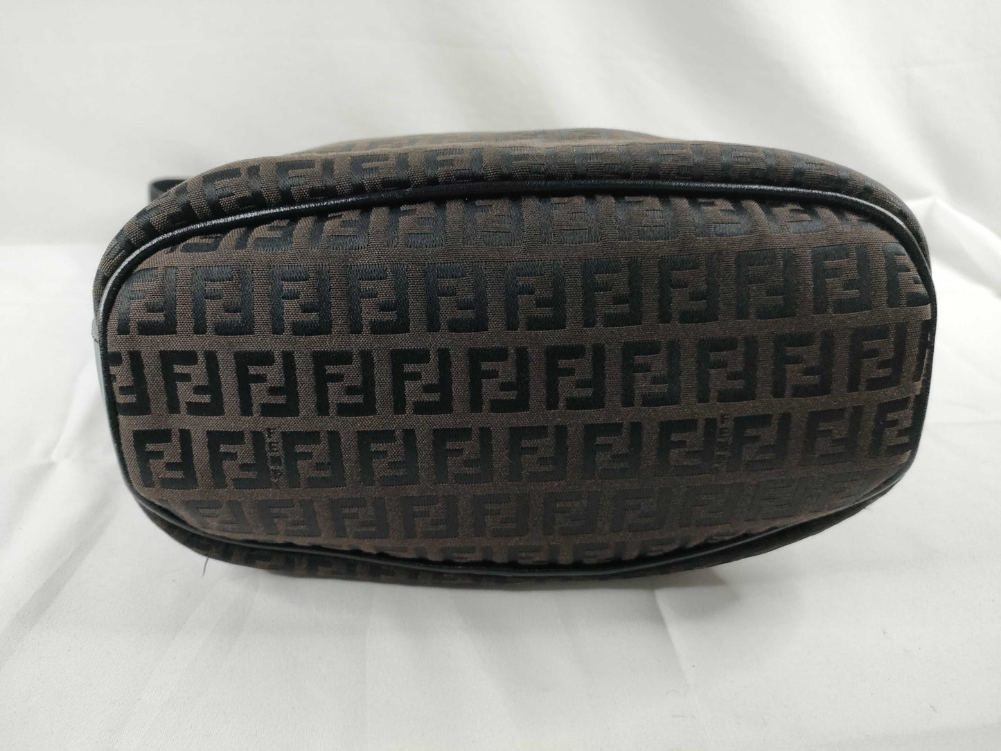FENDI FENDI Canvas Zucchino Shoulder Bag Brown/Black W23cm Shoulder Bag