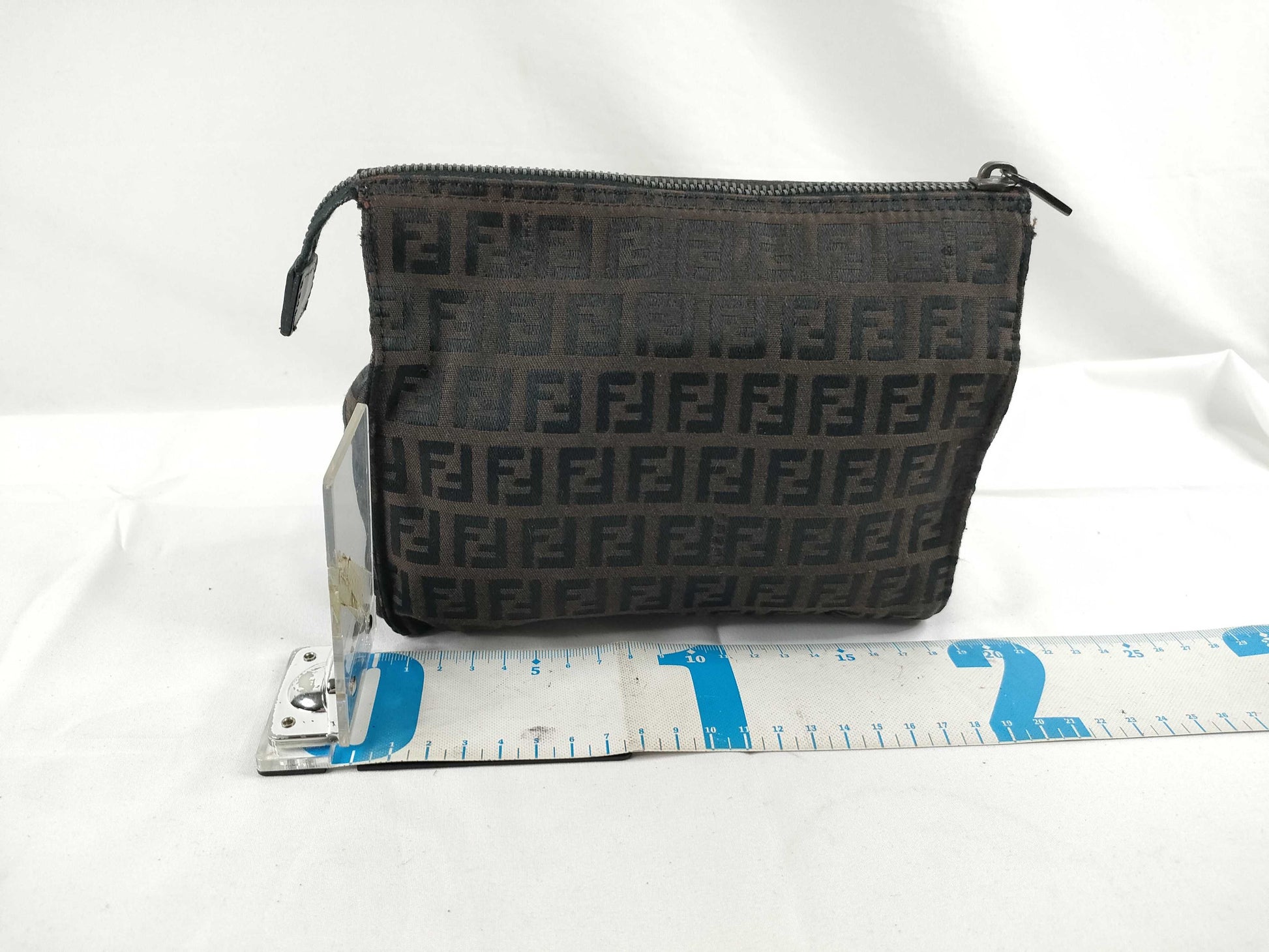 FENDI FENDI Zucchino Pouch 7N0007-019 Brown/Black W18.5cm Pouch