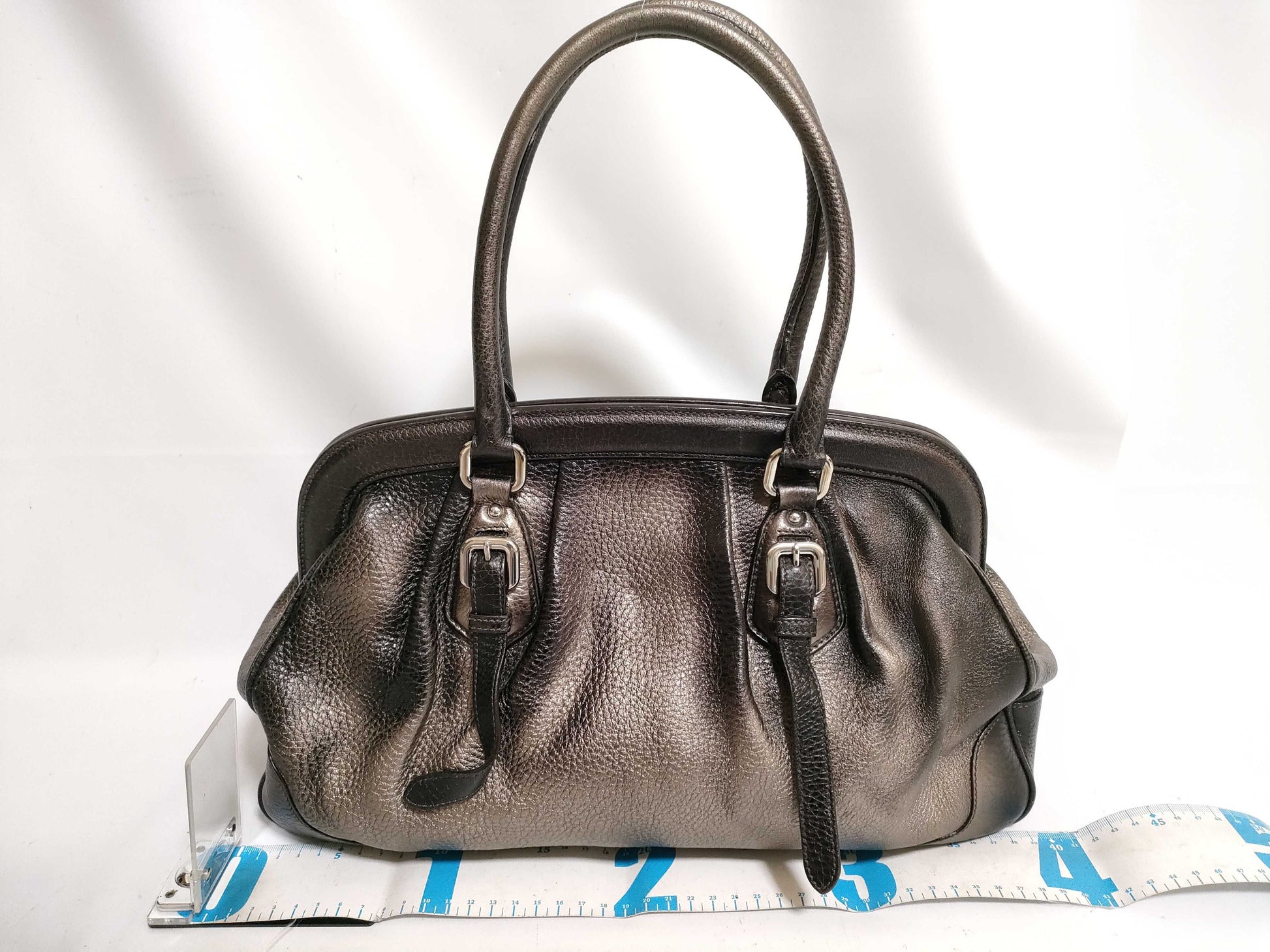 PRADA PRADA Leather Doctor's Bag Handbag Gradient Bronze W37cm Handbag