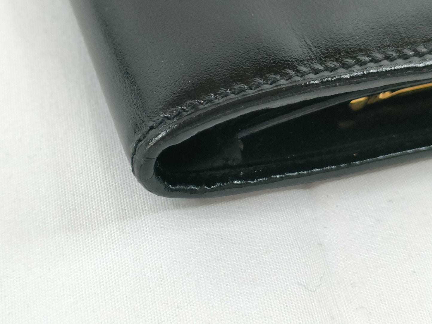 GUCCI GUCCI G Logo Leather Mouth Bi-Fold Wallet 035.2031 Black Wallet