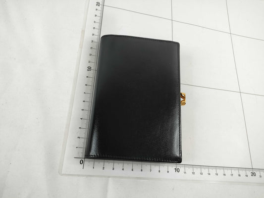 GUCCI G Logo Leather Clasp Bifold Wallet 035.2031 Black Wallet