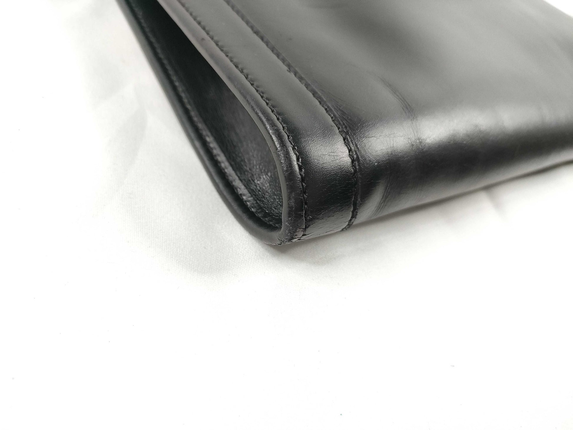 HERMES HERMES Jije GM Leather Clutch Bag Second Bag 〇P Engraved Black W34cm Clutch Bag