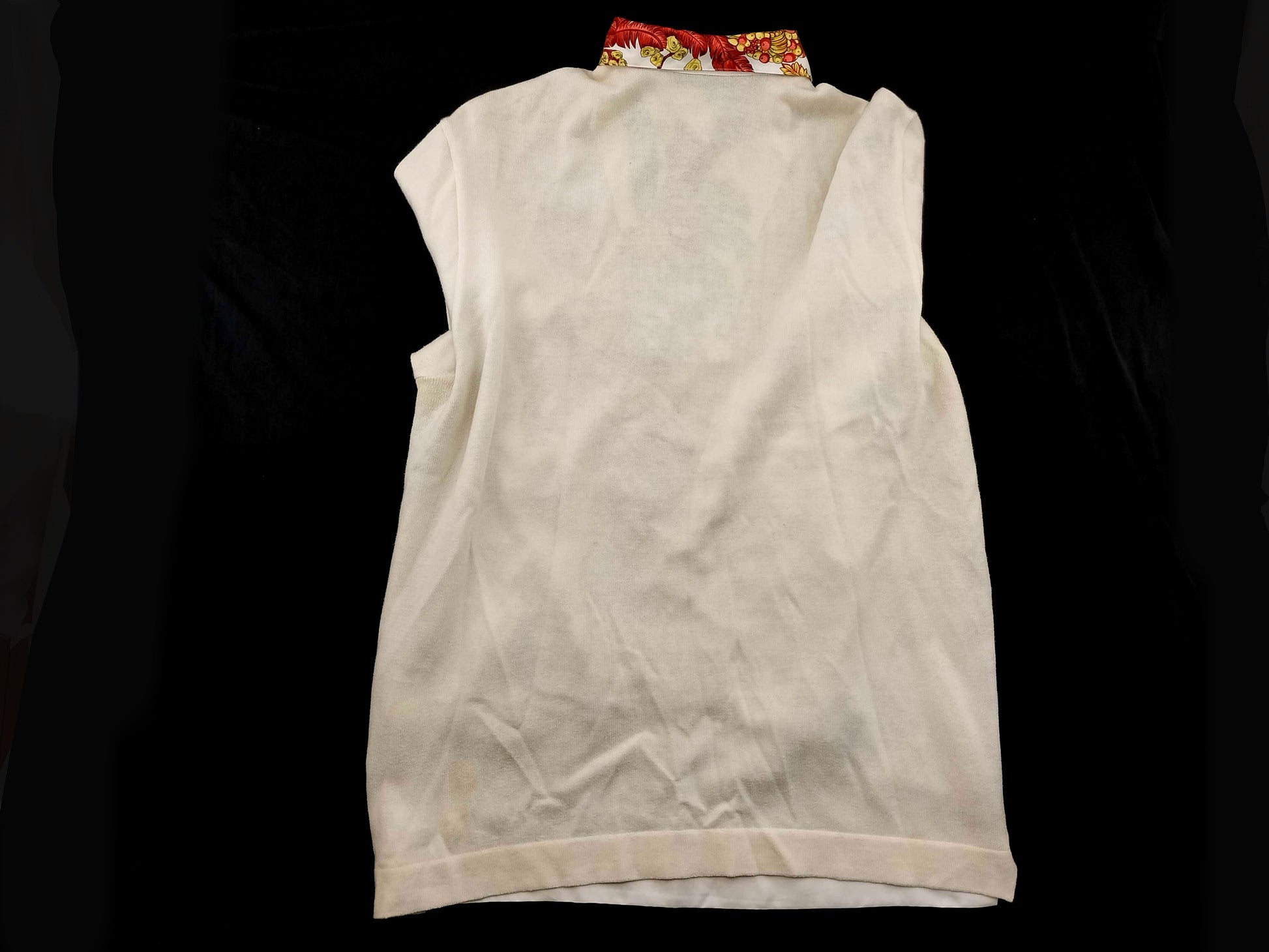 HERMES HERMES XL Cashmere Silk Scarf Knit Polo Long Sleeve Top