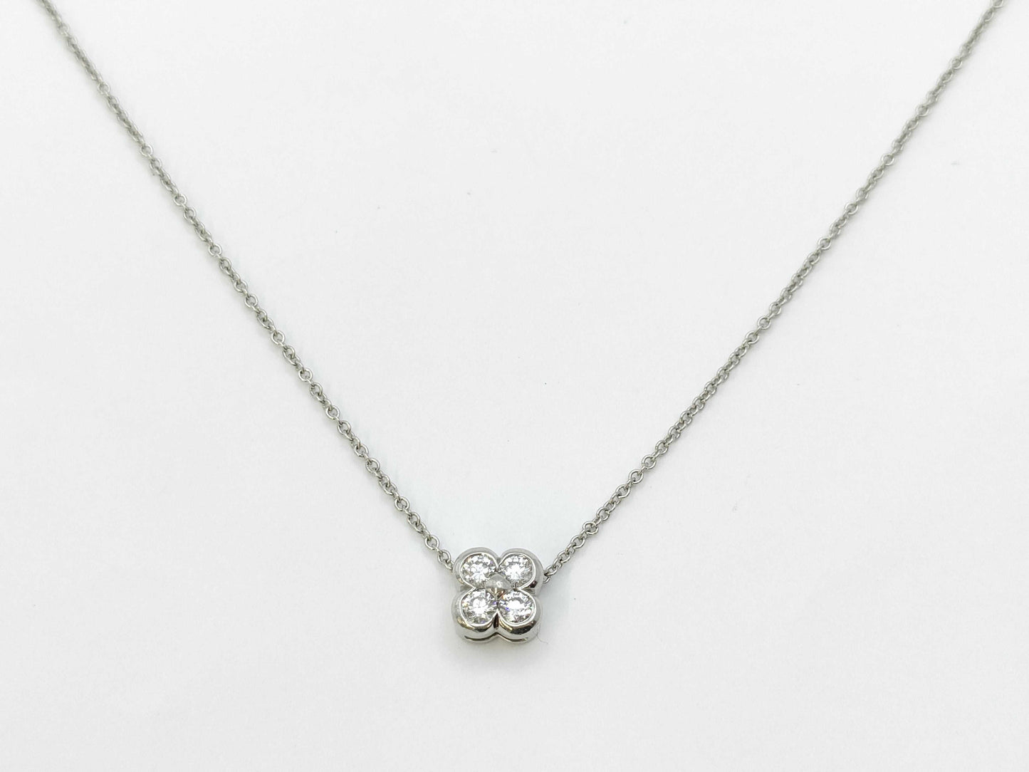 Tiffany&Co. Floral Motif 4PD PT950 3.4g Necklace