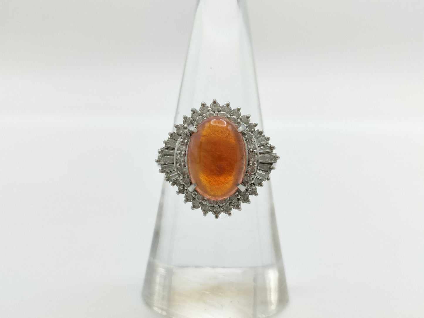 FOP3.08ct D0.81ct Pt900 8.6g Ring
