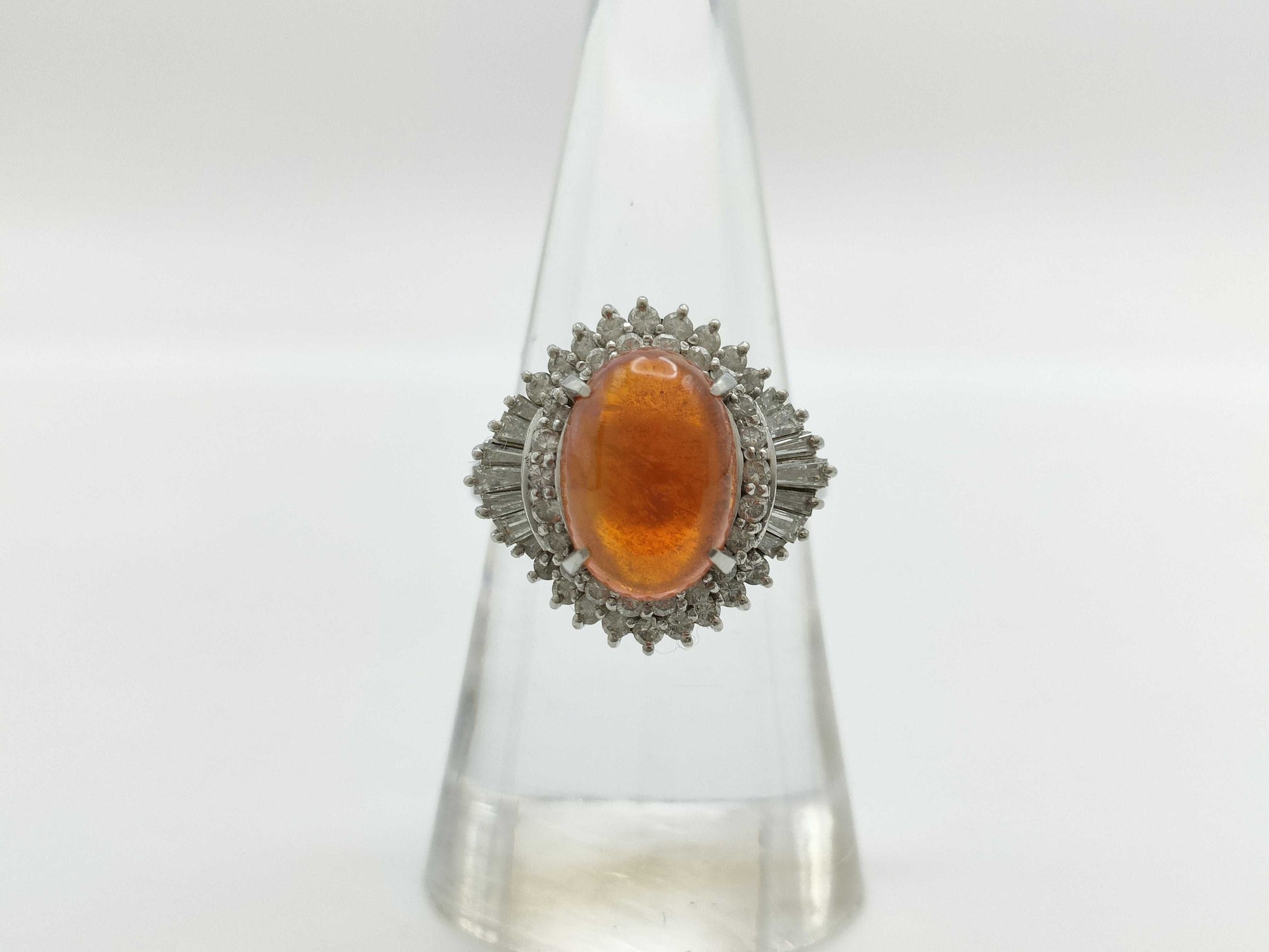 FOP3.08ct D0.81ct Pt900 8.6g Ring