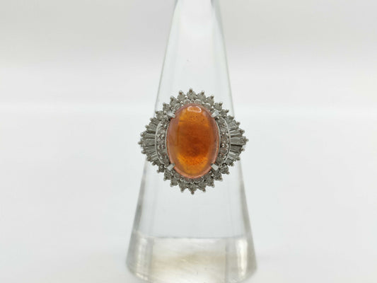 FOP3.08ct D0.81ct Pt900 8.6g Ring