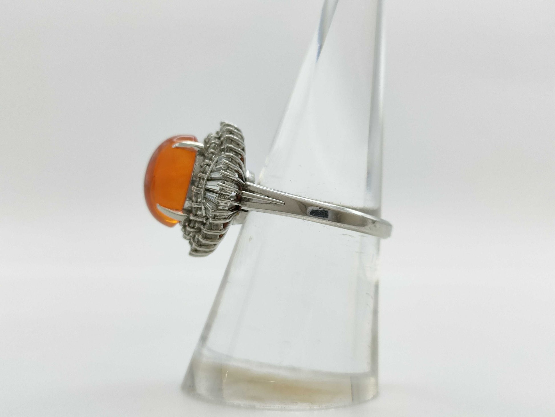 FOP3.08ct D0.81ct Pt900 8.6g Ring